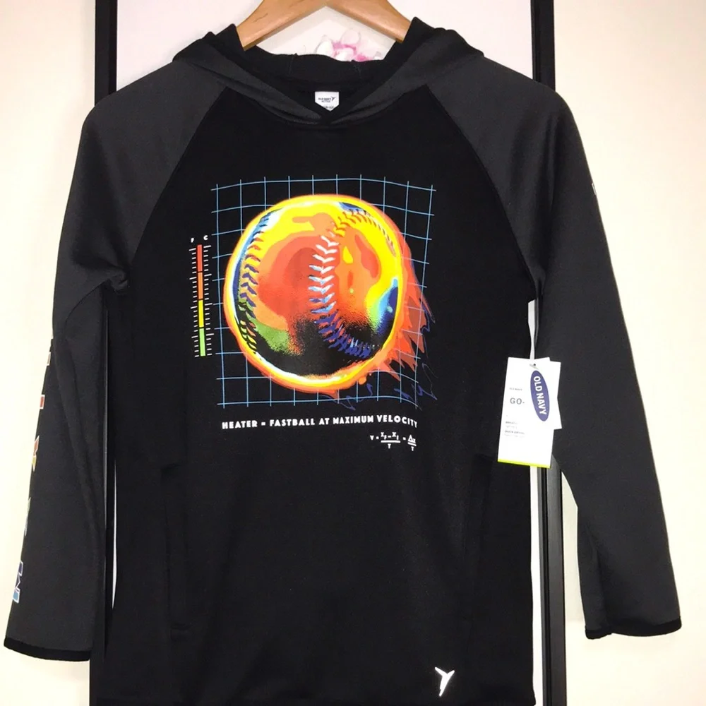 Old Navy Active Boy’s Black Long Sleeve Sweatshirt L (10-12)